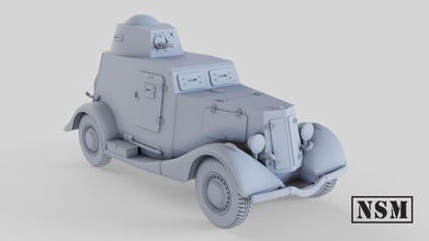 ba-20 armoured car - wargaming3d miniature wargamming 3d print model - Mito3D