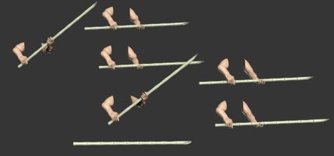 bamboo spearmen arms - wargaming3d miniature wargamming bamboo, Japan, spear 3d print model - Mito3D