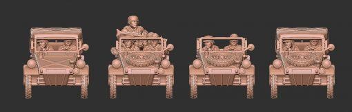 belwagen crew - wargaming3d 28mm miniature 3d print model - Mito3D