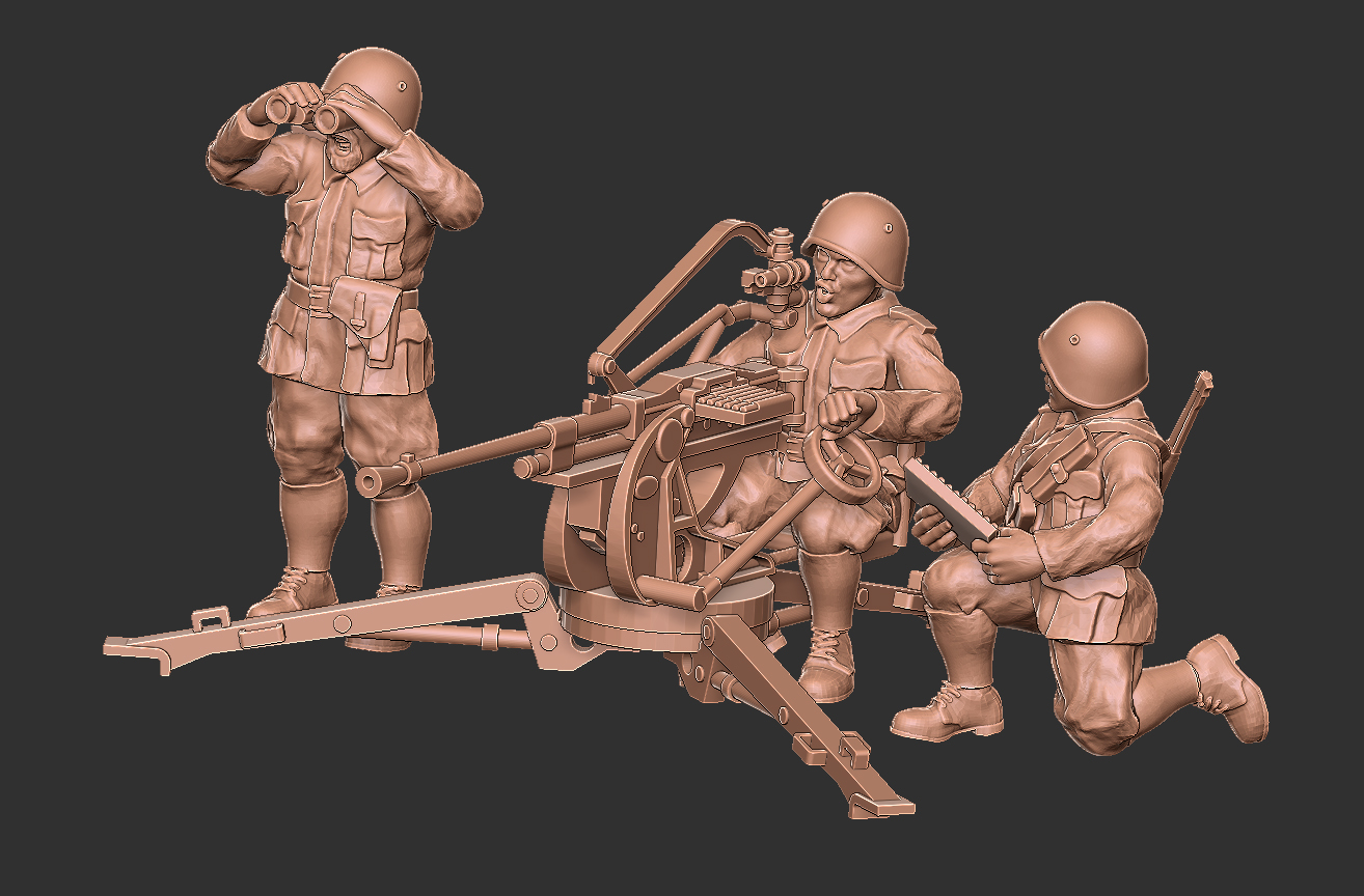 breda model 35 - wargaming3d miniature wargamming 3D print model - Mito3D