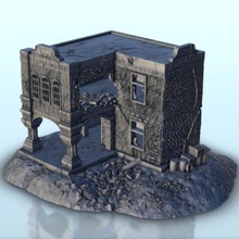 brick building ruins 21 - wargaming3d miniature wargamming Architecture, bolt action, building, décor, Flames of War, modern, ruins, scenery, tabletop, terrain, warhammer 3d print model - Mito3D