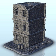 brick building ruins 25 - wargaming3d miniature wargamming Architecture, bolt action, building, décor, Flames of War, modern, ruins, scenery, tabletop, terrain, warhammer 3d print model - Mito3D
