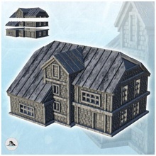 ladrillo casa piso biselado techo 7 wargaming3d miniatura juego guerra arquitectura Edificio delantera moderno paisaje mesa terrestre URSS ww2 3d print model - Mito3D