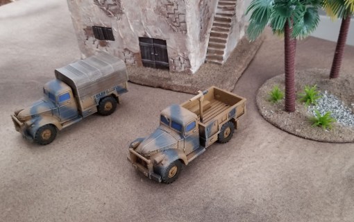 britânico 30 cwt caminhão - 28mm wargaming3d em miniatura stl modelo chevrolet usado extensivamente commonwealth forças particularmente deserto ocidental do teatro incluído leme montado mmg bem carga tampa opção arquivo otimizado fdm impressão 3D print model - Mito3D