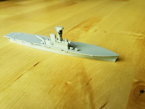 british aircraft carrier hms hermes - wargaming3d 28mm miniature 1 1800th scale model certain elements not 3d print model - Mito3D