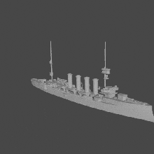 british cruiser hms carnarvon 1 1200 scale - wargaming3d miniature wargamming 3d print model - Mito3D