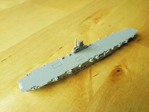 british hms ark royal aircraft carrier - wargaming3d 28mm miniature 1 1800th scale hms ark royal model certain elements not scale 3d print model - Mito3D