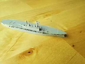 british hms eagle aircraft carrier - wargaming3d 28mm miniature 1 1800th scale model certain elements not 3d print model - Mito3D