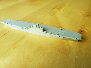 british illustrious-class aircraft carrier - wargaming3d 28mm miniature 1 1800th scale model certain elements not 3d print model - Mito3D