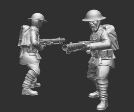 britânico Lewis artilheiro wargaming3d miniatura jogos guerra 3d print model - Mito3D