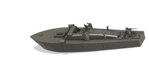 british power boat motor gun version 1 - wargaming3d 28mm miniature 3d print model - Mito3D