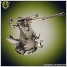 british qf 37 inch aa gun - wargaming3d 28mm miniature 3d print model - Mito3D