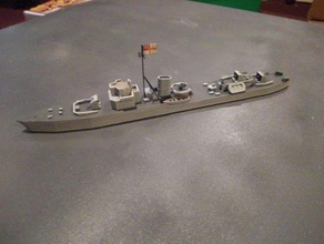 british royal navy hunt class destroyer - wargaming3d 28mm miniature 3d print model - Mito3D