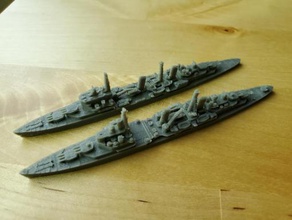 british town-class cruiser - wargaming3d 28mm miniature 1 1800th scale model certain elements not 3d print model - Mito3D