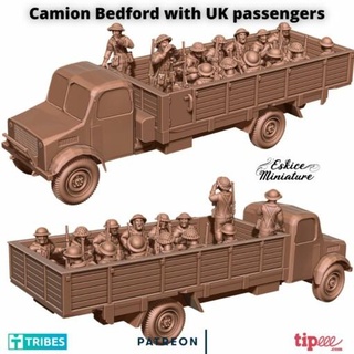 camión Bedford uk pasajeros 28mm wargaming3d miniatura juego guerra 3d print model - Mito3D