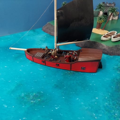 caribbean sloop - wargaming3d miniature wargamming 3D print model - Mito3D