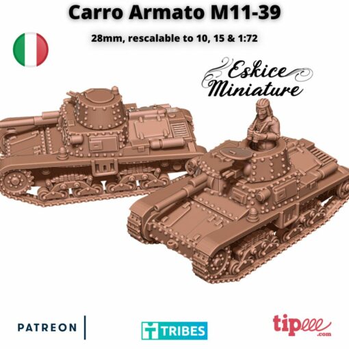 carro armato m11-39 pilot - 28mm wargaming3d miniature wargamming 3D print model - Mito3D