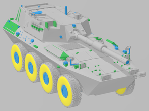 Centauro zırhlı araba erken versiyon wargaming3d 28 mm minyatür 3d print model - Mito3D