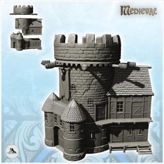 ch telet stone watchtower dwelling houses 6 - wargaming3d Categories: 1:100 / 15mm, 1:56 28mm, 1:72 & 1:76 20mm, 500-1500: Medieval, DIGITAL STL FILES, Terrain, Terrain accessories age architecture building dark european fantasy game house medieval middle miniatures rose scenery tabletop terrain traditionnal village war wargame miniature wargamming 3d print model - Mito3D