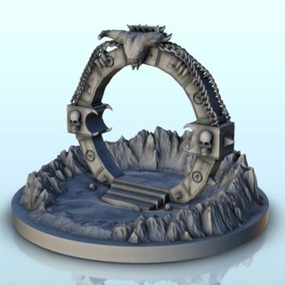 kaos portal dekore edilmiş keçi kafatası 2 wargaming3d mimari bina karanlık yaş fantezi Ortaçağa ait minyatürler modern manzara masaüstü arazi minyatür savaş oyunları 3d print model - Mito3D