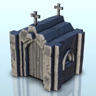 christian cemetery mausoleum 3 - wargaming3d Categories: 1:100 / 15mm, 1:56 28mm, 1:72 & 1:76 20mm, 1700-1900: Horse Musket, 500-1500: Medieval, DIGITAL STL FILES, Terrain, Terrain accessories age architecture dark european fantasy game house medieval middle miniatures rose scenery tabletop terrain traditionnal village war wargame wargaming miniature wargamming 3d print model - Mito3D