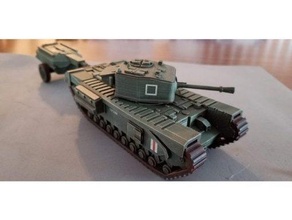 churchill tank - 4 versions- 28mm wargaming3d miniature 3d print model - Mito3D