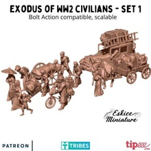 civilian exodus set 1 - 28mm wargaming3d miniature wargamming 3d print model - Mito3D