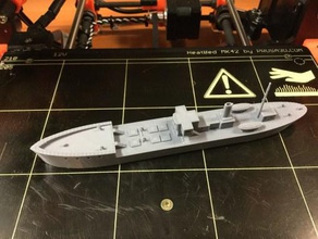 coastal freighter - 1 300th wargaming3d 28mm miniature scale model generic optimized fdm printing 3d print model - Mito3D