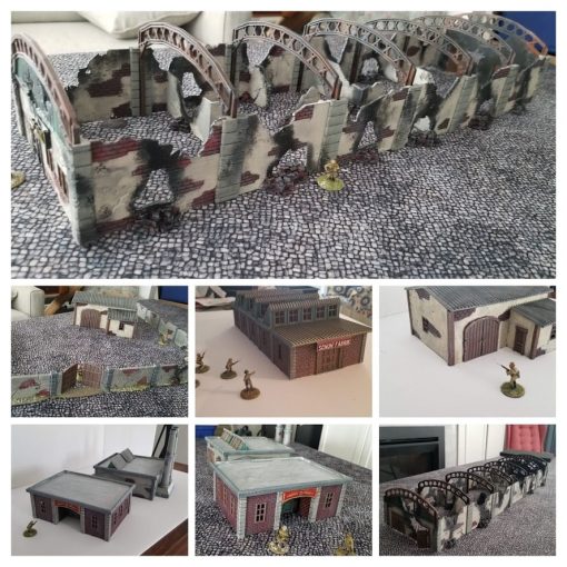 combinação urbano terreno pacote wargaming3d 28mm miniatura 3D print model - Mito3D