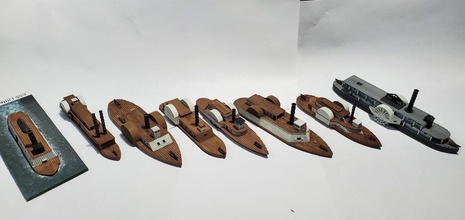 confederato fiume difesa flotta wargaming3d miniatura wargaming americano civile guerra Mississippi 3d print model - Mito3D