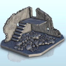 corner ruined wall 12 - wargaming3d miniature wargamming Architecture, bolt action, building, décor, Flames of War, modern, ruins, scenery, tabletop, terrain, warhammer 3d print model - Mito3D
