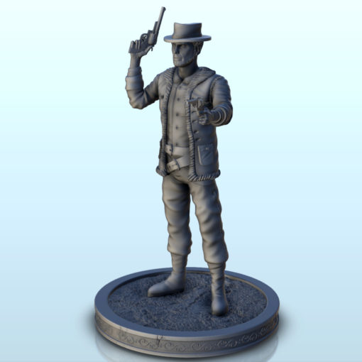 cowboy jacket hat guns 3 - wargaming3d miniature wargamming ACW, american, civil, far, figures, miniature, miniatures, modern, old, rpg, texas, war, wargame, west, Western, wild 3D print model - Mito3D