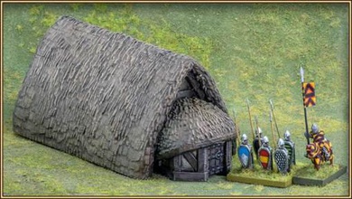 cruck house - wargaming3d 28mm miniature very common type dwelling dark ages early medieval period europe england called one-piece model designed 15mm gaming 3d print model - Mito3D