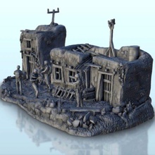 çöl evler modern askerler wargaming3d minyatür savaş oyunları mimari cıvata aksiyon Bina dekor alevler of kalıntılar manzara masaüstü zemin Warhammer 3d print model - Mito3D