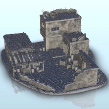 desert modern headquarter - wargaming3d miniature wargamming Architecture, bolt action, building, décor, Flames of War, modern, ruins, scenery, tabletop, terrain, warhammer 3d print model - Mito3D
