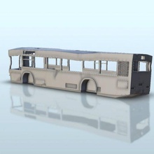 destroyed bus - wargaming3d miniature wargamming accesories, apocalypse, bolt action, current, Flames of War, modern, nuke, plague, post-apo, postapo, rpg, scenery, walking dead, war, zombie 3d print model - Mito3D