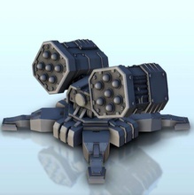 double missile launcher turret 3 + supported version - wargaming3d miniature wargamming 40000, figure, future, futurism, futuristic, legion, miniatures, odyssey, opera, resin, scenery, Sci-Fi, scifi, SF, sla, squad, star wars, statue, w40k, warhammer, warmachine 3d print model - Mito3D