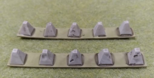 dragão dentes tanque armadilha terreno 6mm 10mm 15mm wargaming3d miniatura jogos guerra 3D print model - Mito3D