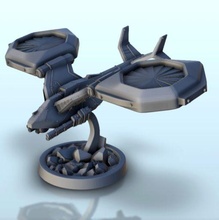 dual propeller silahlı Uçan göz 2 + destekli versiyon wargaming3d minyatür savaş oyunları 40000 şekil Gelecek fütürizm fütüristik lejyon minyatürler macera opera reçine manzara Sci Fi scifi SF MARUL 3d print model - Mito3D