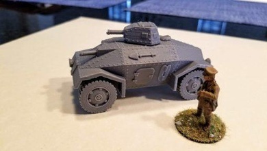 dutch knil alvis-straussler armoured car - wargaming3d 28mm miniature 3d print model - Mito3D