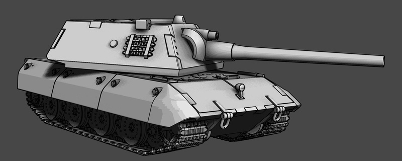 e100 Super pesado tanque 1 56 28mm wargaming3d 100 Krupp panzerkampfwagen miniatura jogos guerra 3d print model - Mito3D