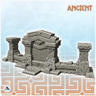 egyptian temple wall ruin 2 - wargaming3d Categories: 1:100 / 15mm, 1:56 28mm, 1:72 & 1:76 20mm, 3000BC-500: Ancients, DIGITAL STL FILES, Terrain, Terrain accessories age antique architecture building dba egypte game house miniatures rome scenery tabletop terrain wargame miniature wargamming 3d print model - Mito3D