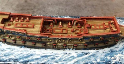 hms résolution 70 armes feu 1667 1703 wargaming3d 28mm miniature 3d print model - Mito3D