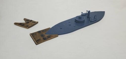 ericsson torpedo raft - wargaming3d Categories: 1:600, 1:700, 1571-1862: Age of Sail, Sail american civil war charleston ironclads monitor miniature wargamming 3d print model - Mito3D