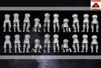 extra ww2 chinese torsos 28mm - wargaming3d miniature wargamming 3d print model - Mito3D