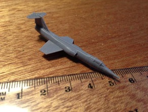 f-104 starfighter - wargaming3d 28mm miniature without wingtip tanks 3d print model - Mito3D