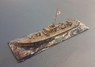 fairmile d - wargaming3d 28mm miniature dog boat early hull type no torpedo scallops 3d print model - Mito3D