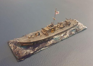 fairmile d - wargaming3d 28mm miniature chien bateau tôt le type de coque pas torpille pétoncles 3d print model - Mito3D