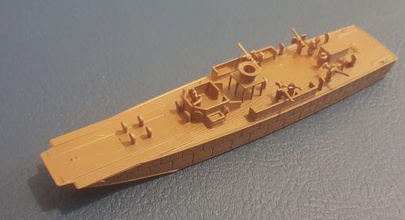 fairmile h landing craft - wargaming3d 28mm Miniatur craft, einschließlich Feuer-support-version 3d print model - Mito3D