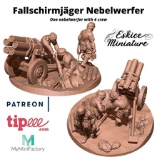 fallschirmj ger nebelwerfer 28mm wargaming3d Miniatur Wargaming 3d print model - Mito3D